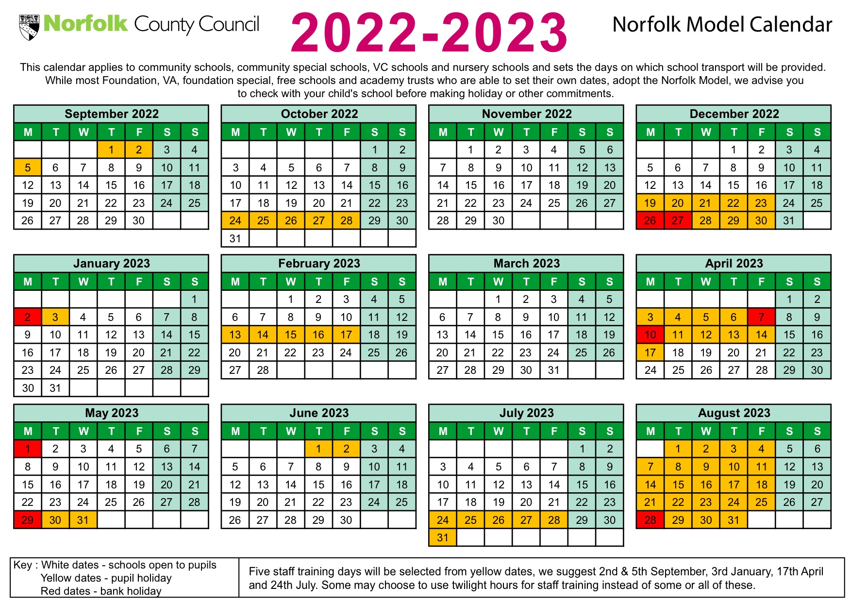 Term Dates Suffield Park Infant & Nursery School